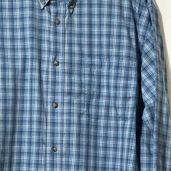 Wrangler  Size XXL Riata Blue Plaid Long Sleeve Button-Down Shirt - Picture 2 of 5